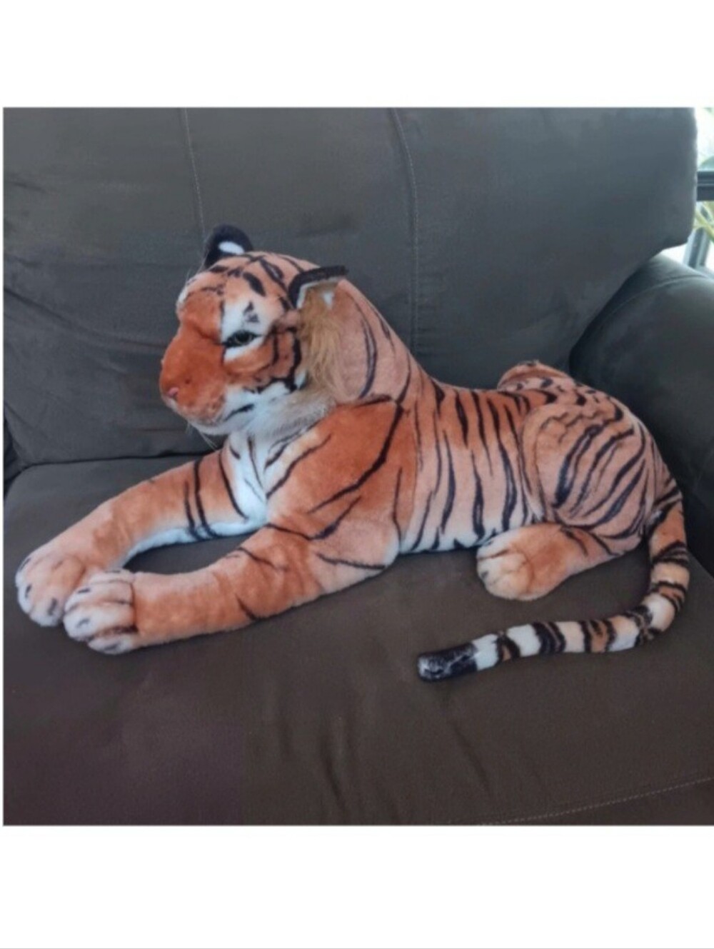 Vintage Kellytoy Plush Tiger | Orange, White, & Black | Realistic Yellow Eyes